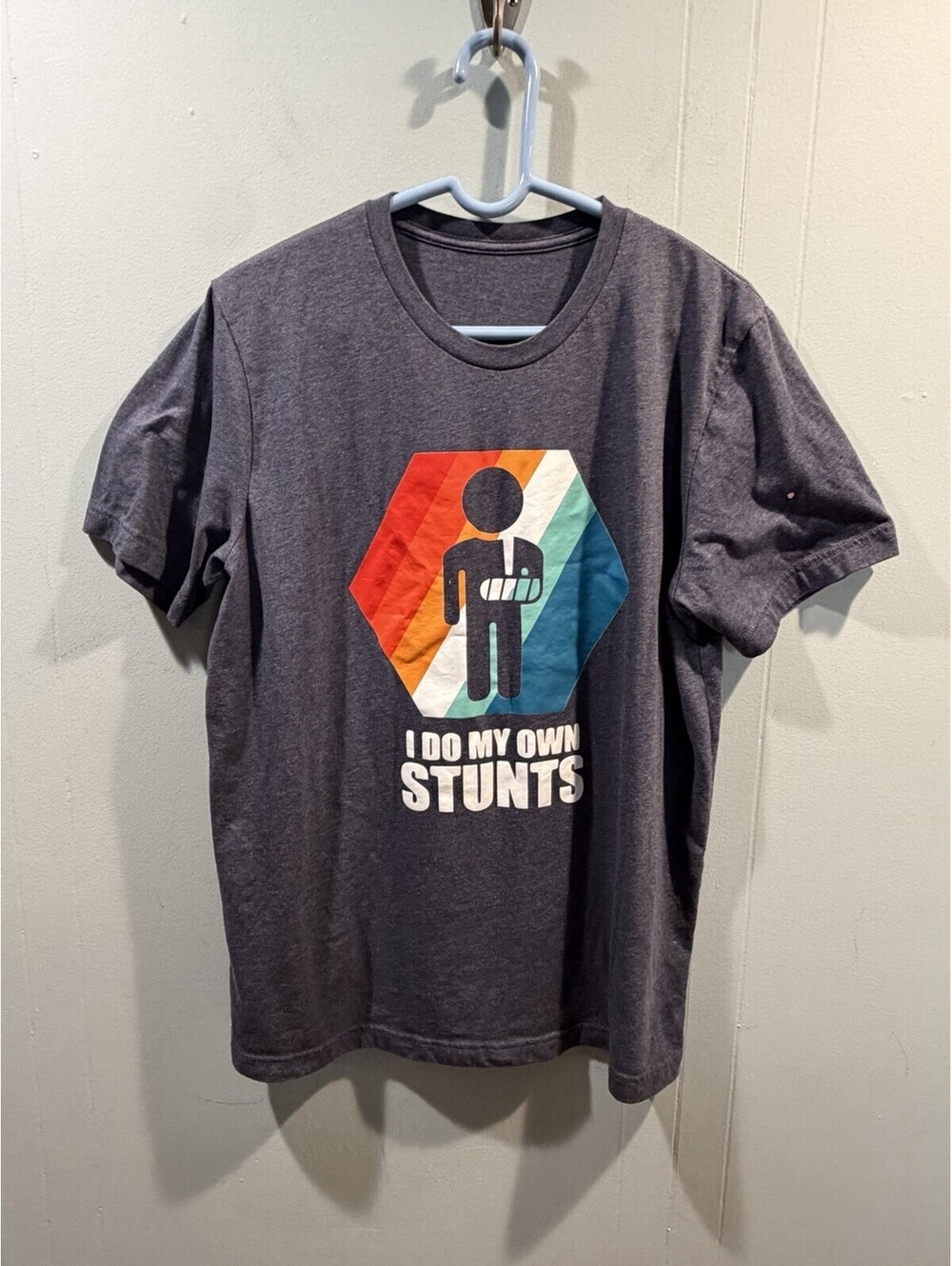 Unisex Unbranded T Shirt Blue I Do My Own Stunts Print